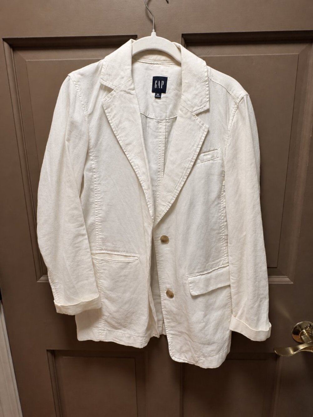 Gap Ivory Casual Notched Lapel Blazer XS
